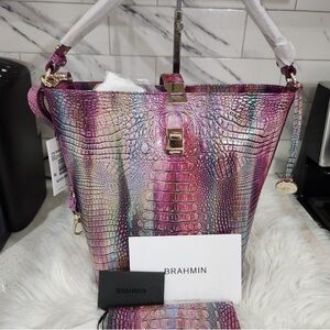 NWT Brahmin mini Melbourne, ombre Shira bucket, Crossbody, and wallet